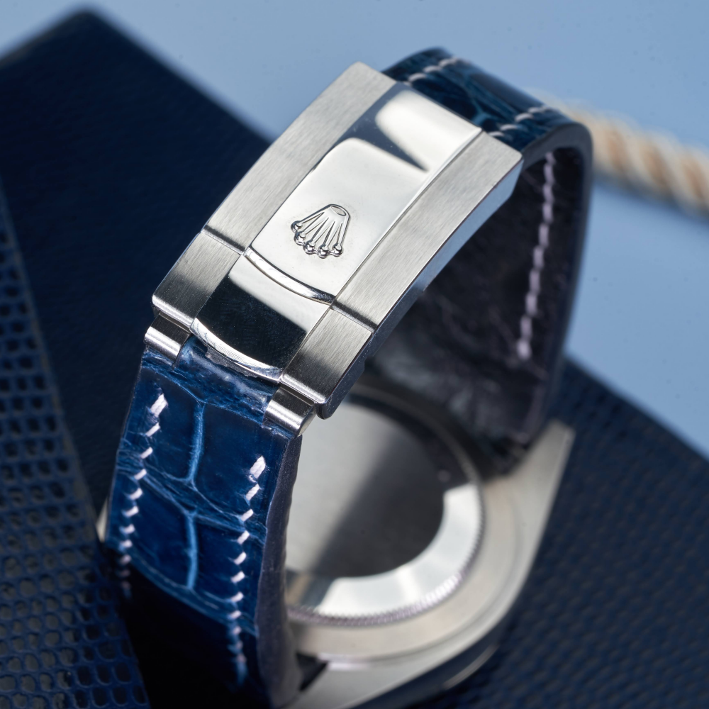peacock-blue-alligator-leather-watch-strap-for-Rolex-Datejust-buckle.png