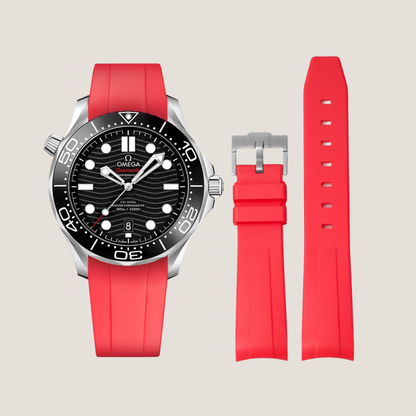 red-FKM-rubber-strap-for-omega-seamaster-300-with-watch.png