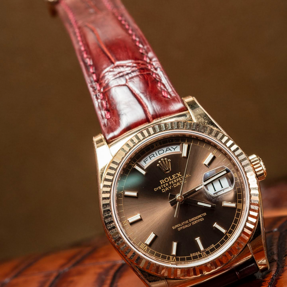 reddish-brown-alligator-leather-strap-Rolex-day-date-watch.png