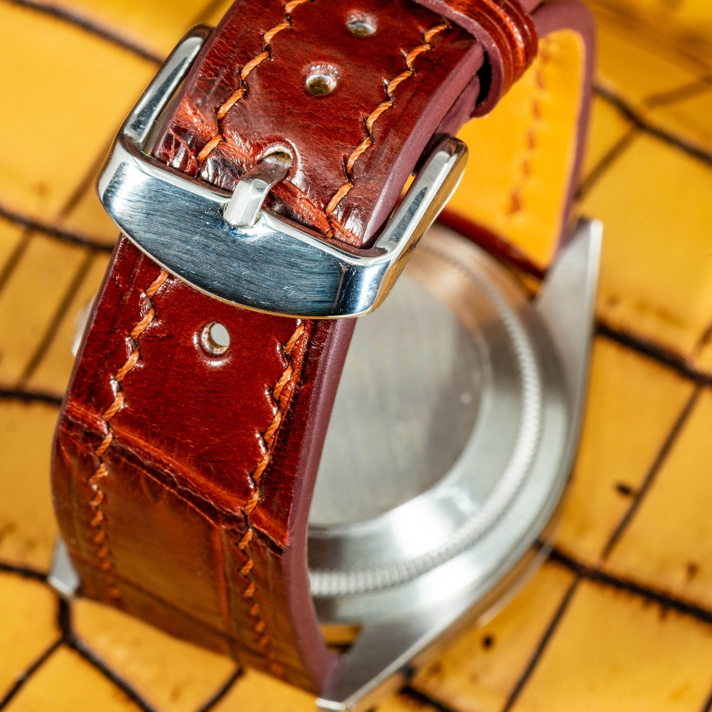 reddish-brown-alligator-leather-watch-strap-for-Rolex-Explore-I-Backside.png