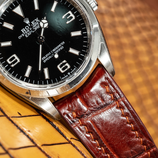 reddish-brown-alligator-leather-watch-strap-for-Rolex-Explore-I-Detail.png