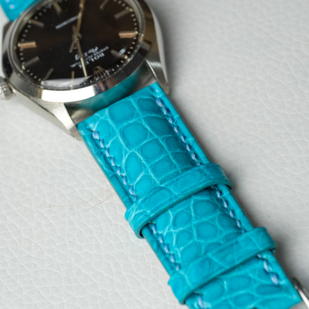 tuoquoise-alligator-leather-watch-strap-for-Rolex-air-king-detail.png