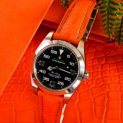 volcanic-orange-alligator-leather-watch-strap-for-Rolex-air-king.png