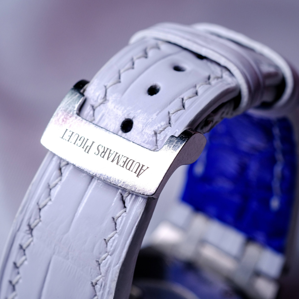 white-alligator-leather-strap-for-ap-ladies-blue-lining-backside.png