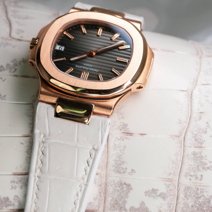 white-alligator-leather-strap-for-patek-philippe-nautilus-5711r-on-watch.png