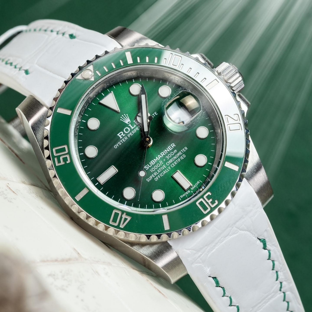 white-alligator-leather-strap-for-rolex-submariner-40mm-green-stitching.png