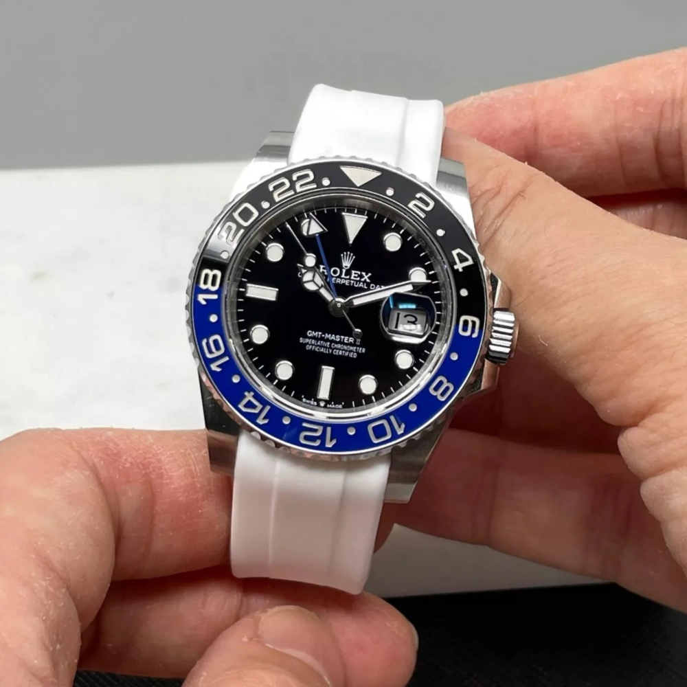 white-deployant-rubber-strap-for-rolex-GMT-Master-II-on-watch.png
