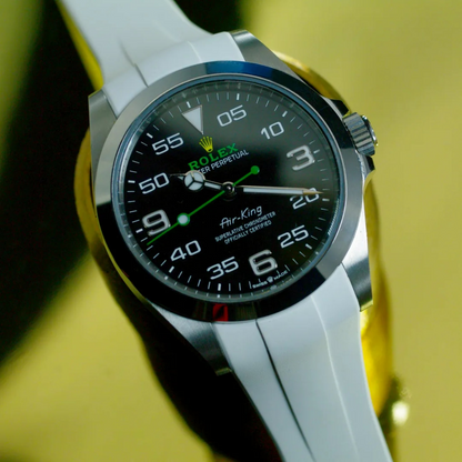 white-deployant-rubber-strap-for-rolex-air-king-on-watch.png