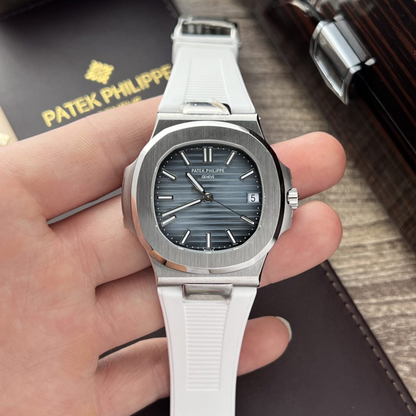 white-rubber-strap-for-patek-philippe-nautilus-on-watch.png