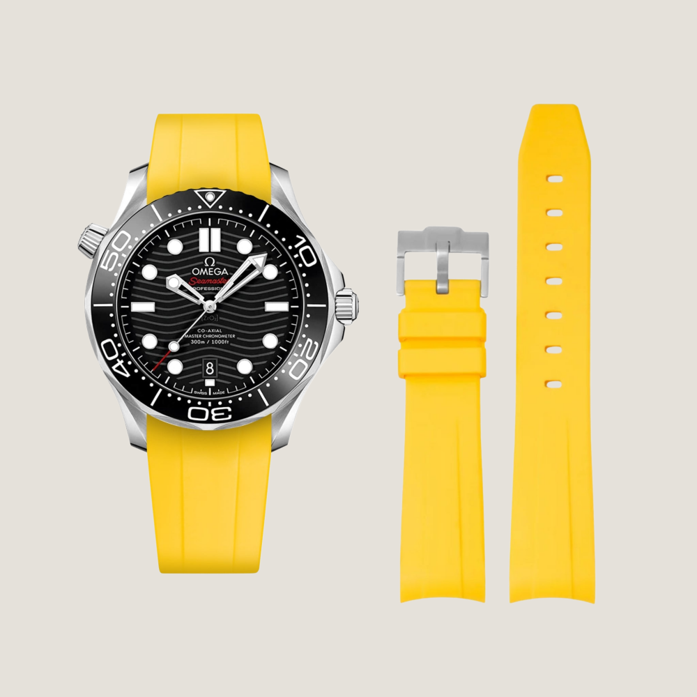 yellow-FKM-rubber-strap-for-omega-seamaster-300-with-watch.png