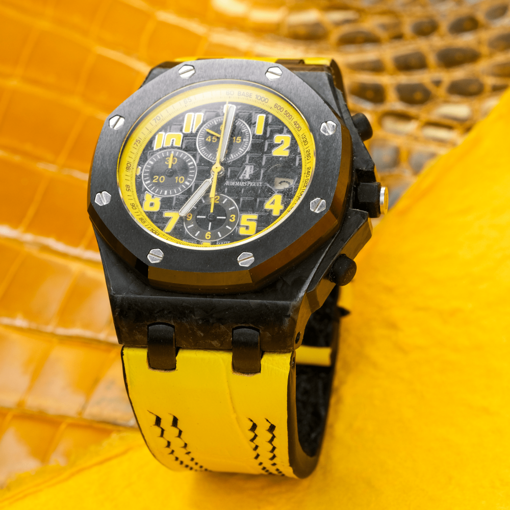 yellow-alligator-leather-strap-for-ap-royal-oak-shore-42mm-with-double-black-stitching-watch.png